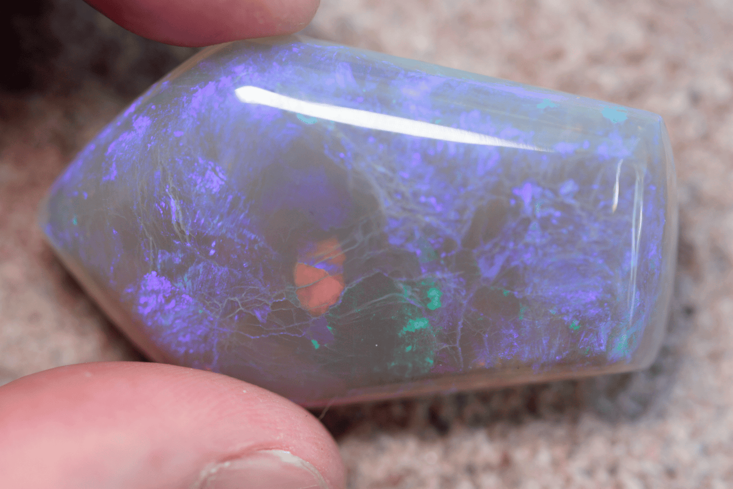 Trapezoid shaped Lightning Ridge Opal